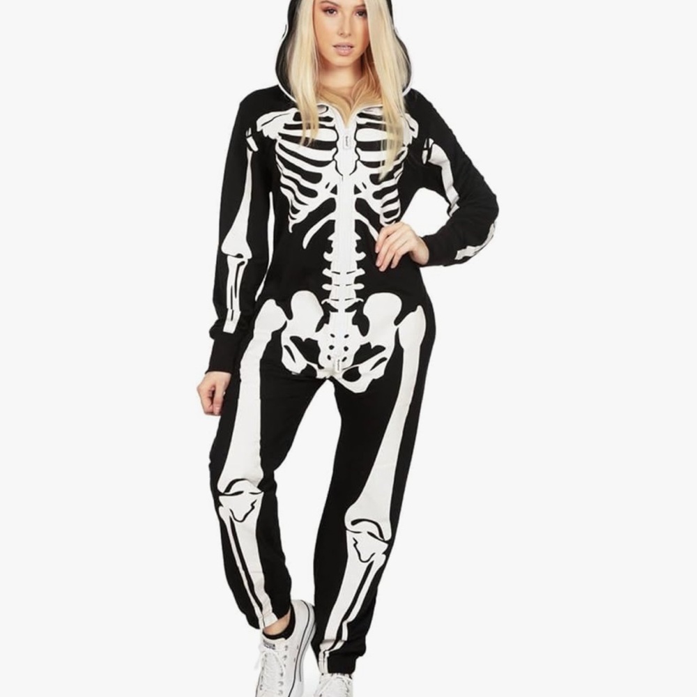 Tipsy Elves Skeleton Halloween Costume Unisex Size L **With Flaws NWT